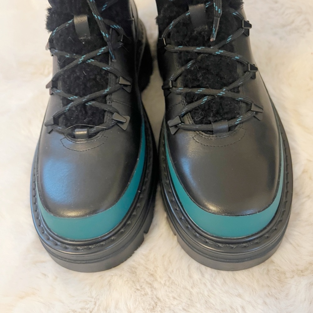 Sz 8 NWOB Marc Fisher Leather Moto Boots - Picture 2 of 5